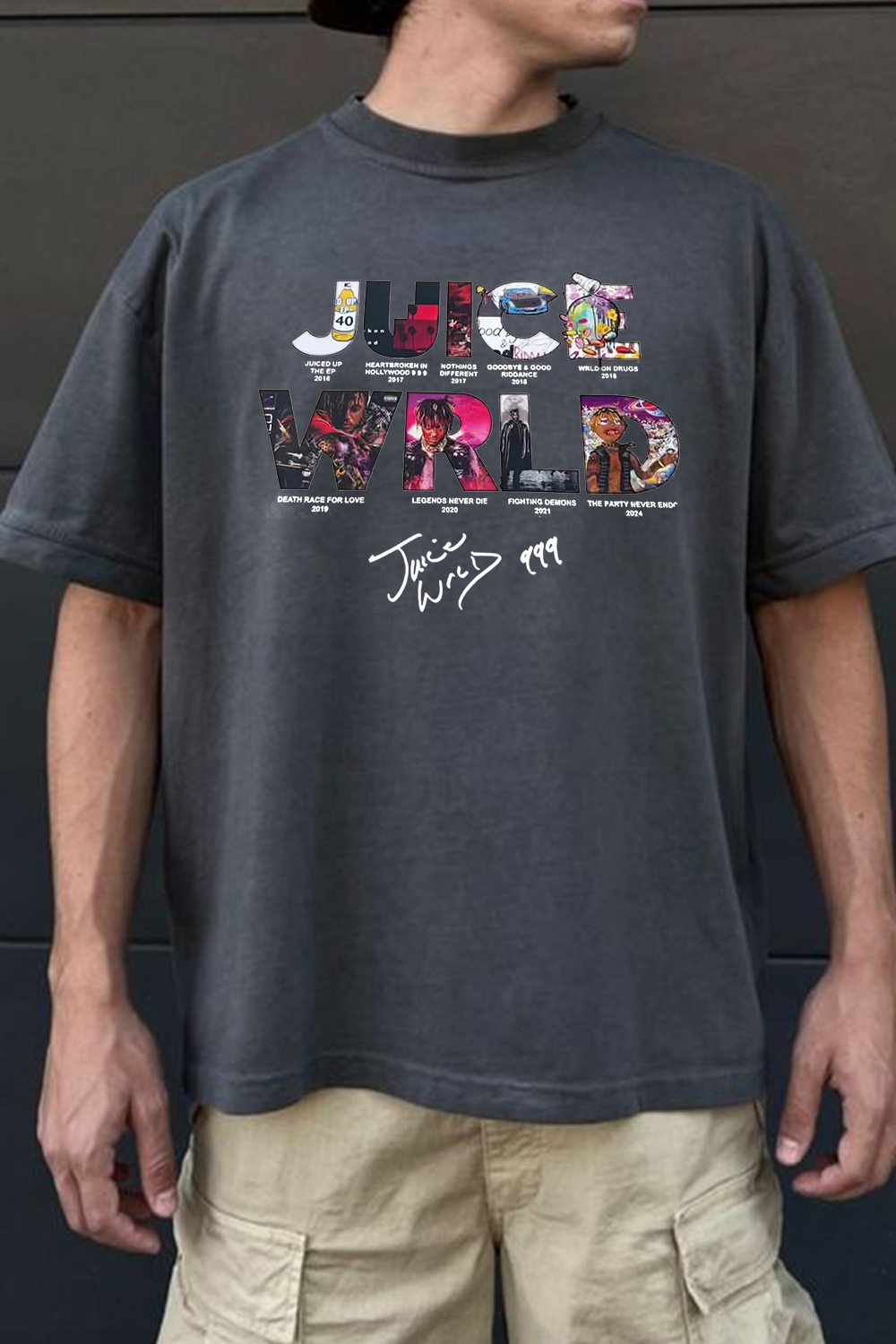 WRLD letter print men's short-sleeved T-shirt