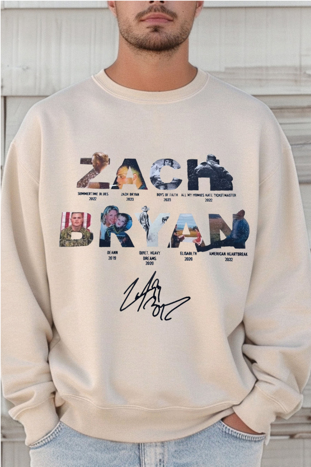 Zach Bryan Lettering Casual Men's Sweatshirt
