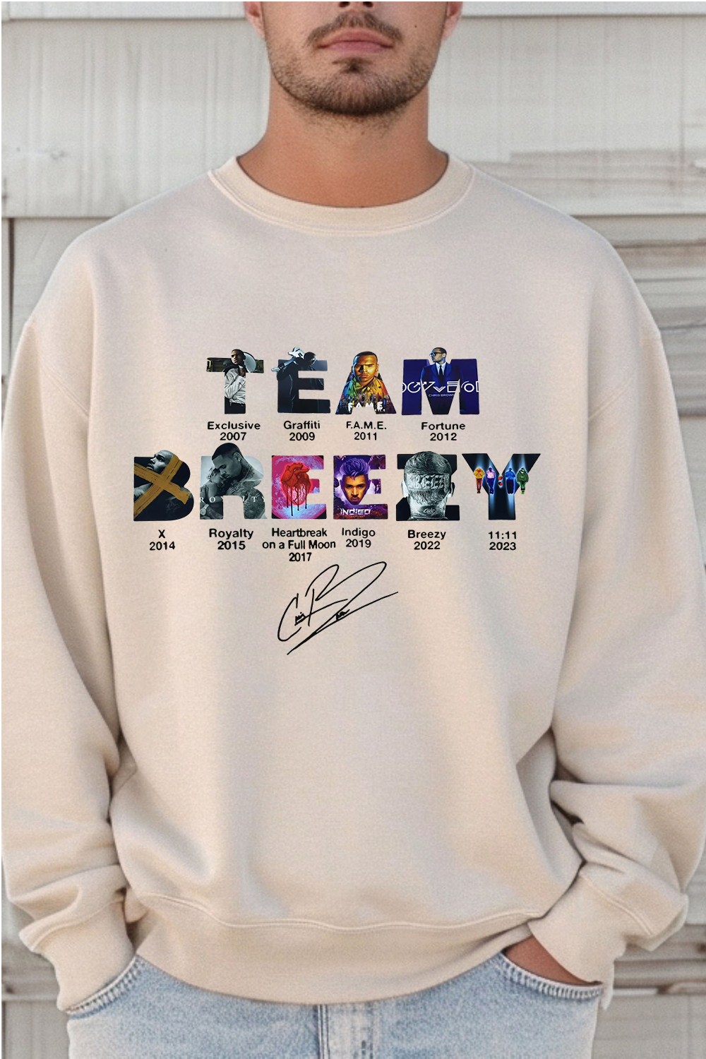 Team Breezy Chris Brown Album Sweatshirt For Men