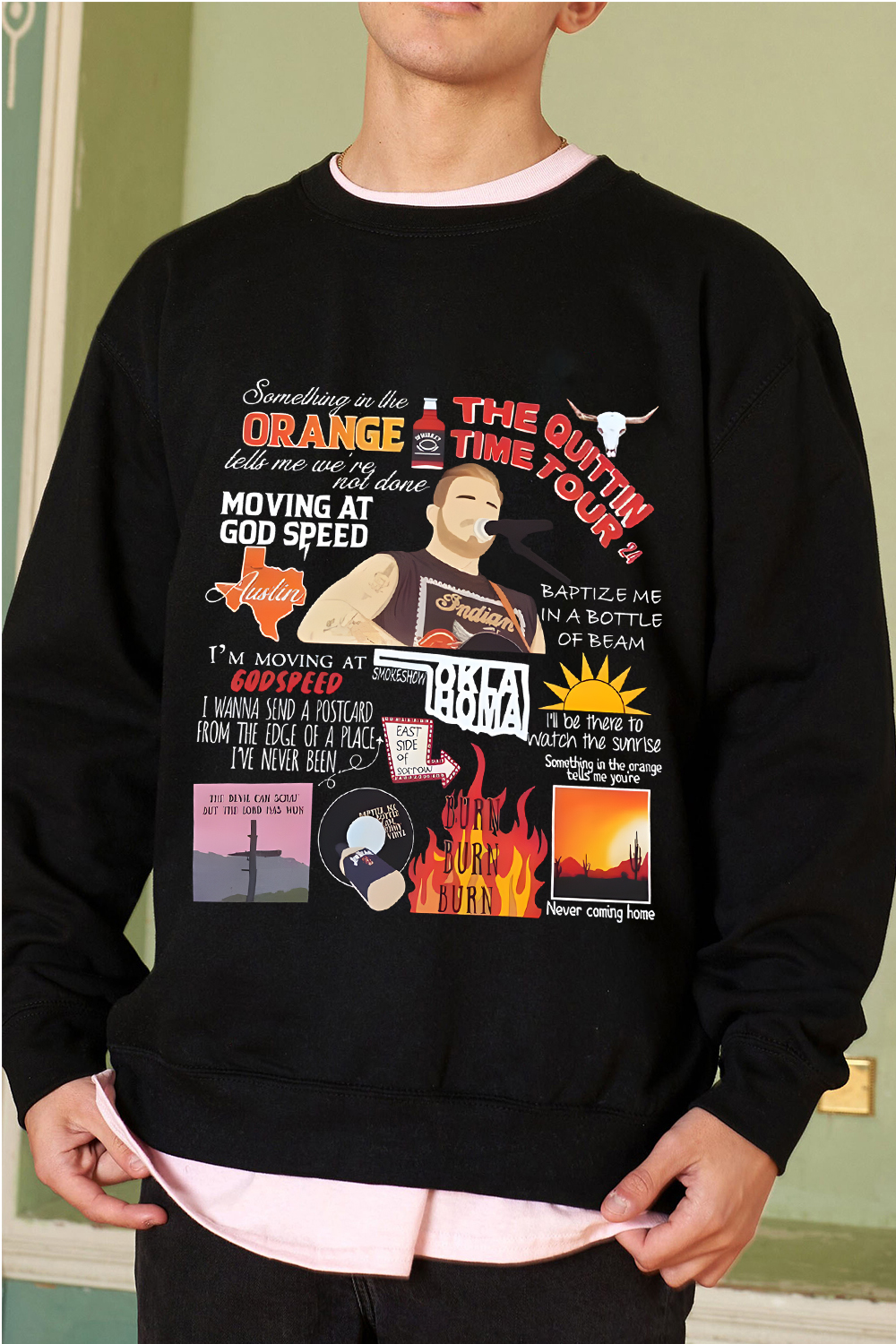 Zach Bryan Cartoon Personalized Print Men's Sweatshirt