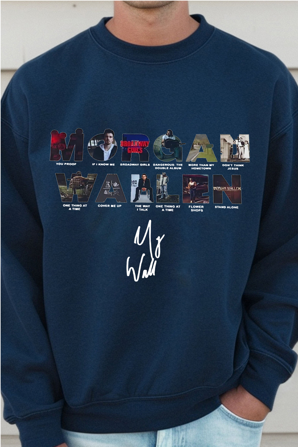 morganwallen cartoon long-sleeved men's sweatshirt