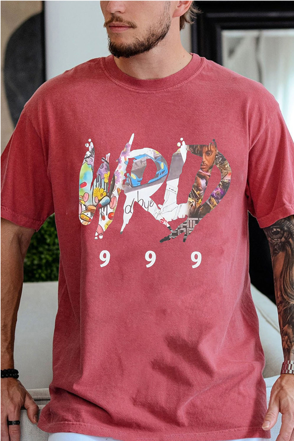 Juice Wrld letter men's T-shirt