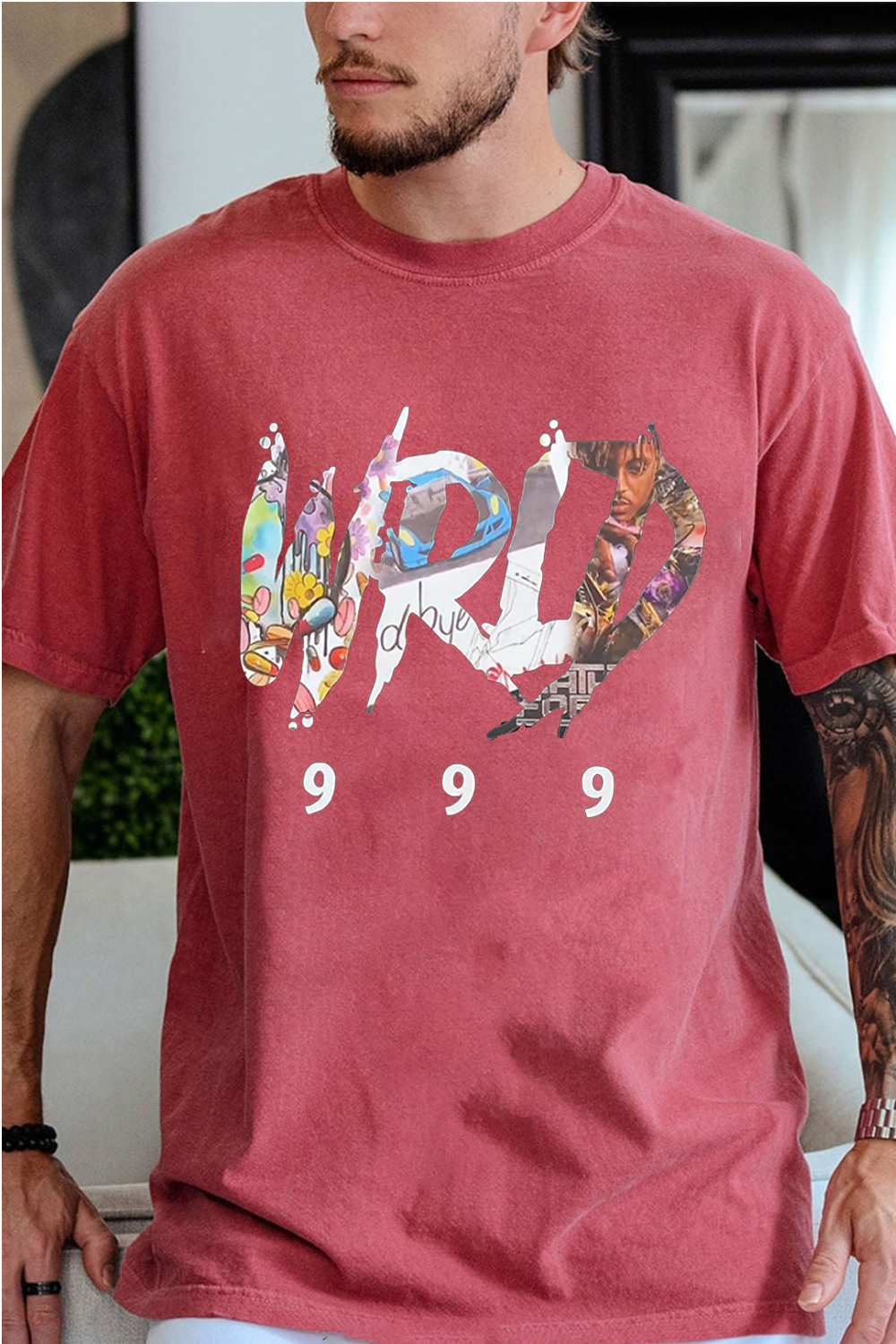 Juice Wrld letter men's T-shirt