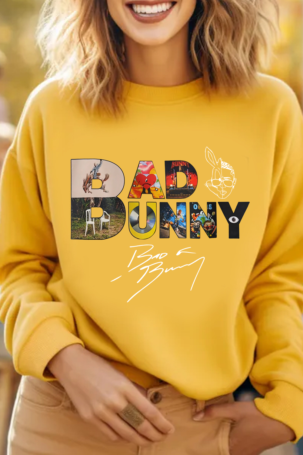 Bad Bunny Album Cover Design Women Sweatshirt
