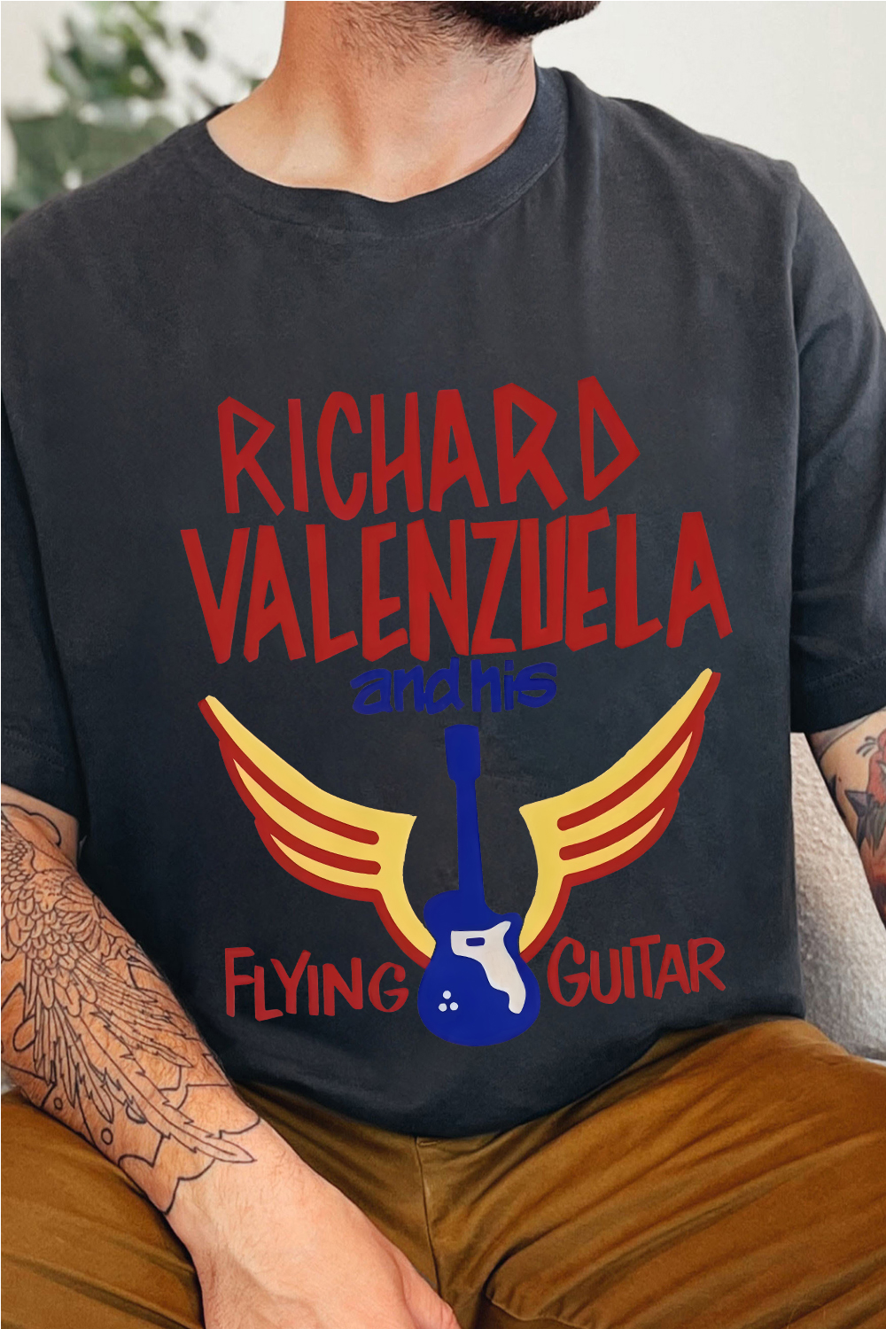 La bamba Movie Bob Richard Valenzuela and His Flying Guitar Tee For Men