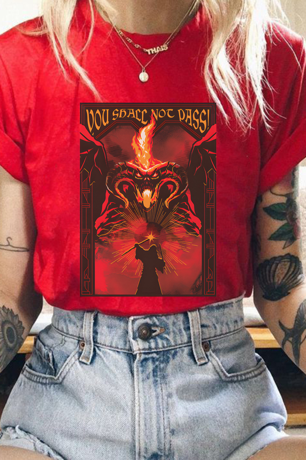 Fire and shadow clash LOTR Tee For Women