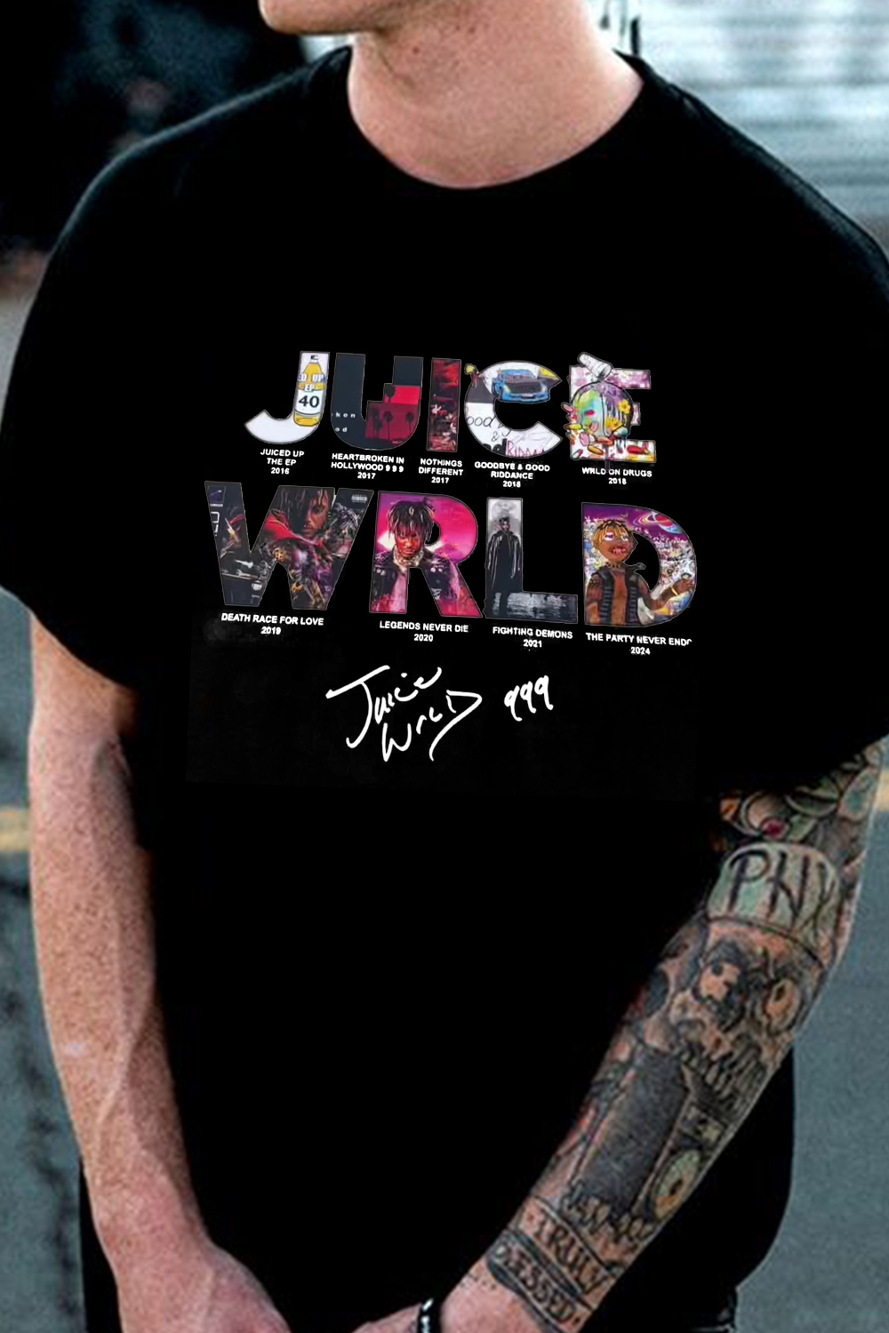 WRLD letter print men's short-sleeved T-shirt