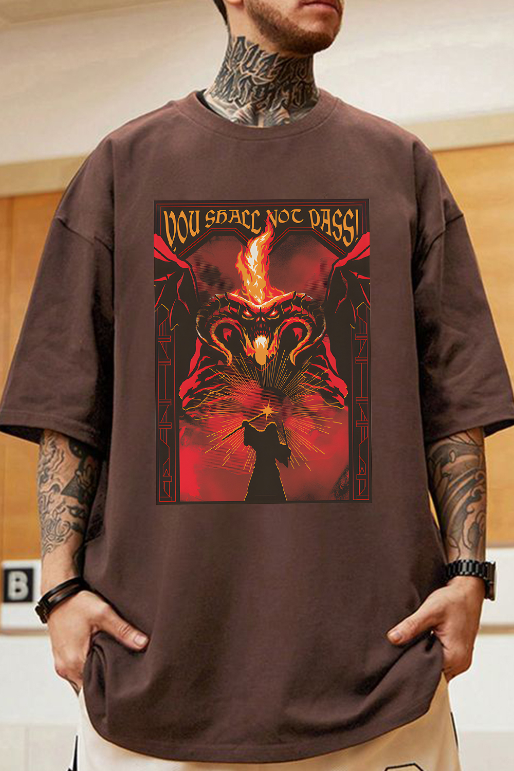 Fire and shadow clash LOTR Tee For men