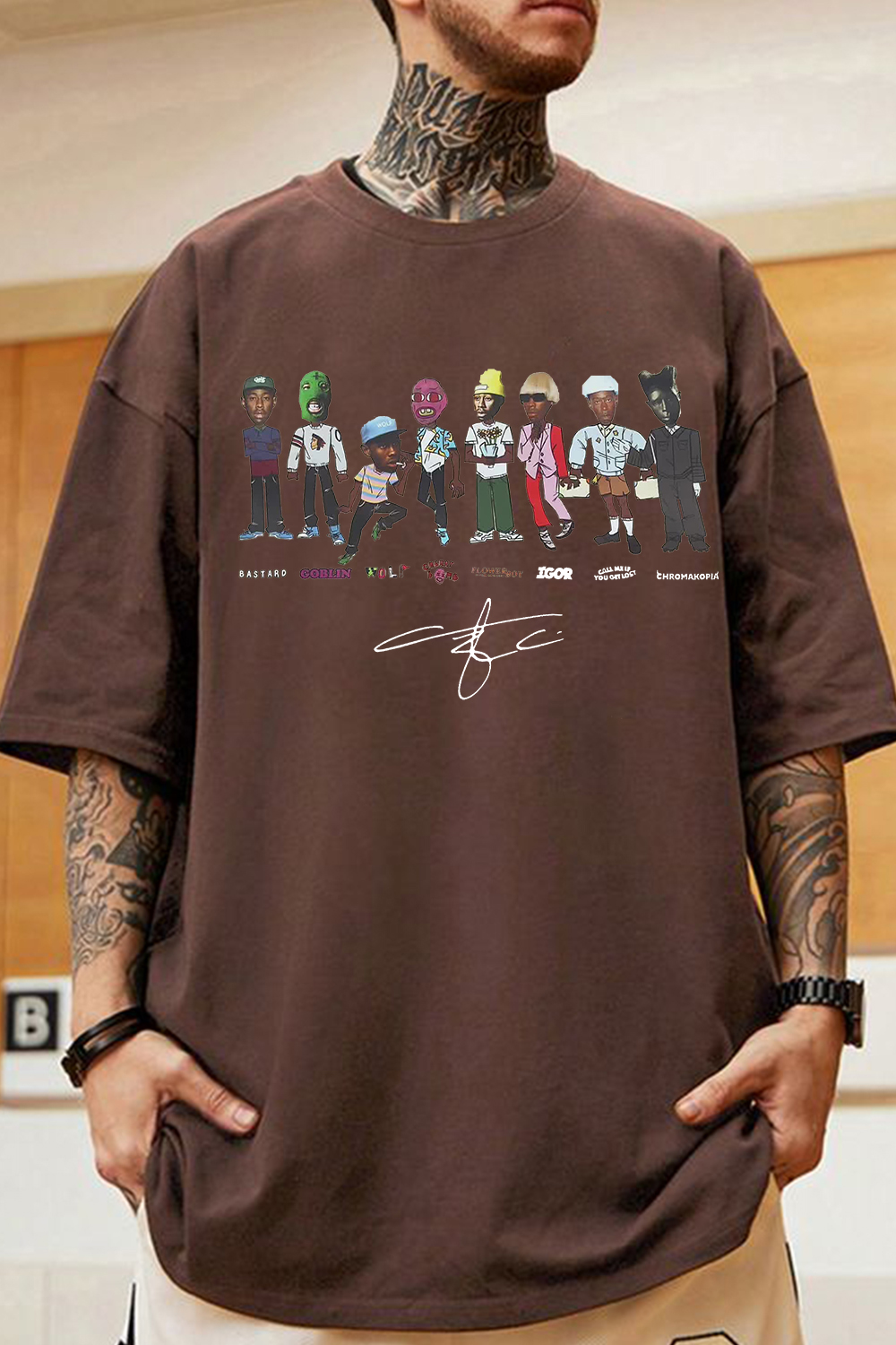 Tylerthecreator cartoon print men's t-shirt