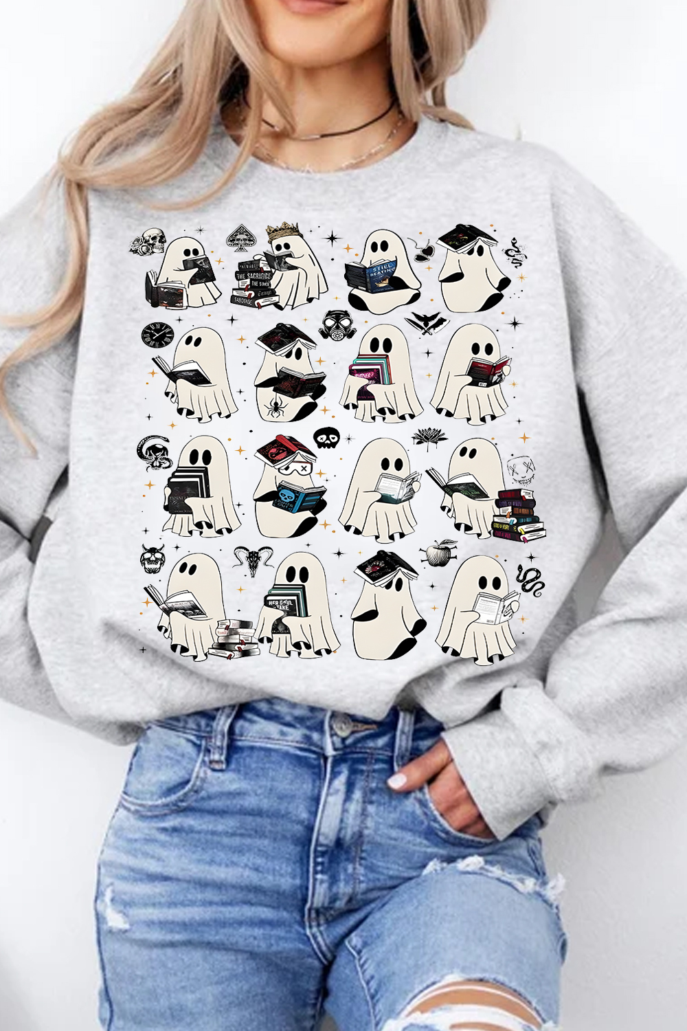 Ghost Reading Dark Romance Novels sweatshirts