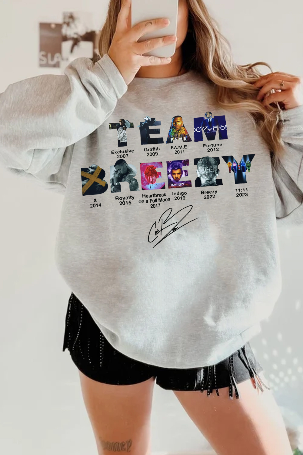 Team Breezy Chris Brown Album Sweatshirt For Women