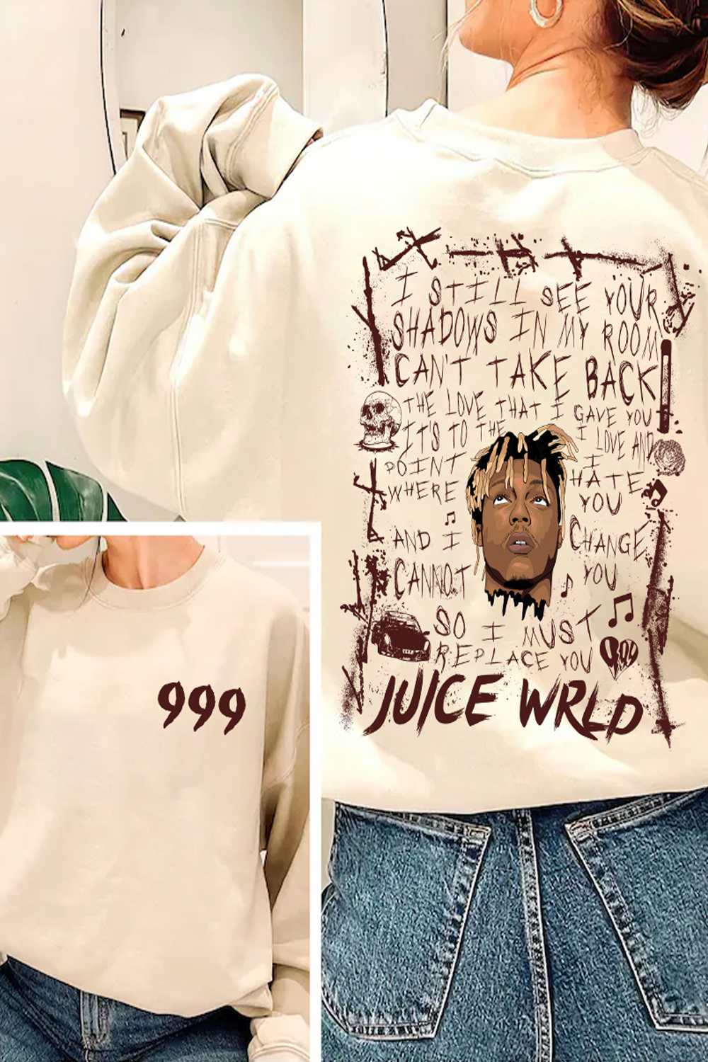 Juice WRLD double-sided print women's sweatshirt