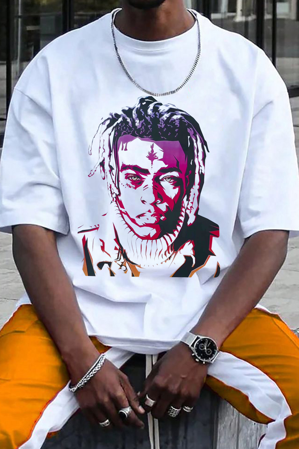 xxxtentacion printed casual men's short-sleeved T-shirt