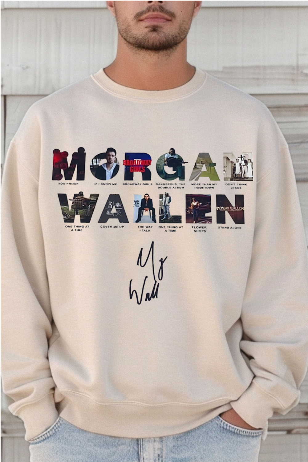 morganwallen cartoon long-sleeved men's sweatshirt