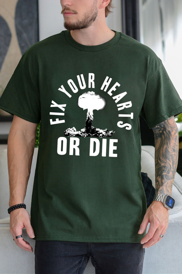 Fix Your Hearts Or Die Heather Black Rock Tshirts/Sweatshirts/Hoodies