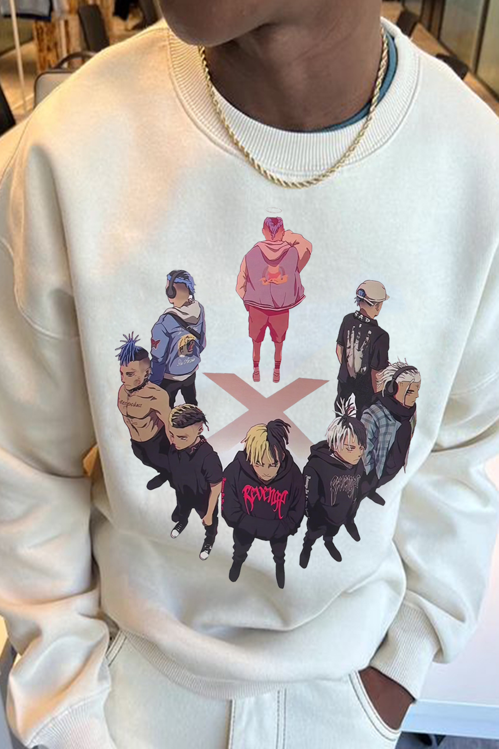 xxxtentacion cartoon commemorative men's sweatshirt