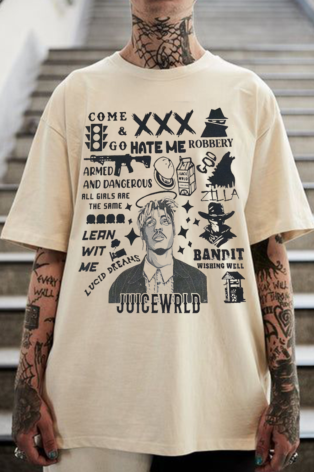 Juice World cartoon men's short-sleeved T-shirt