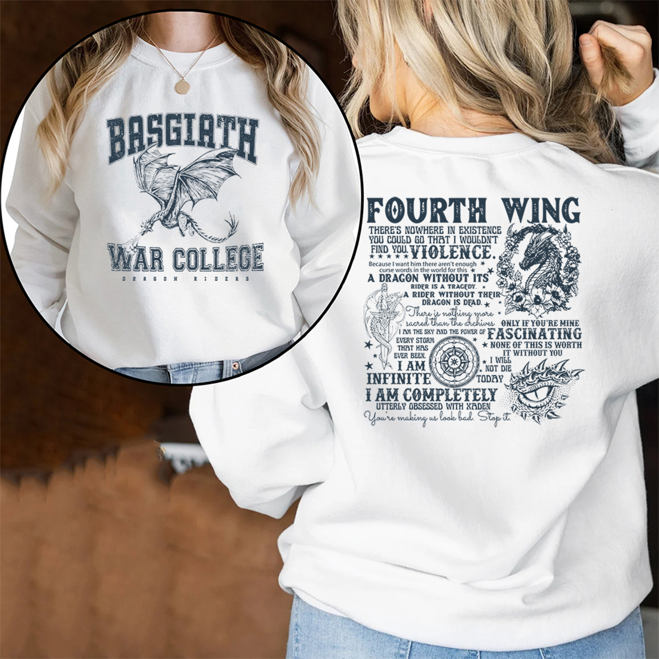 Dragon Basgiath 2 Sides Sweatshirt