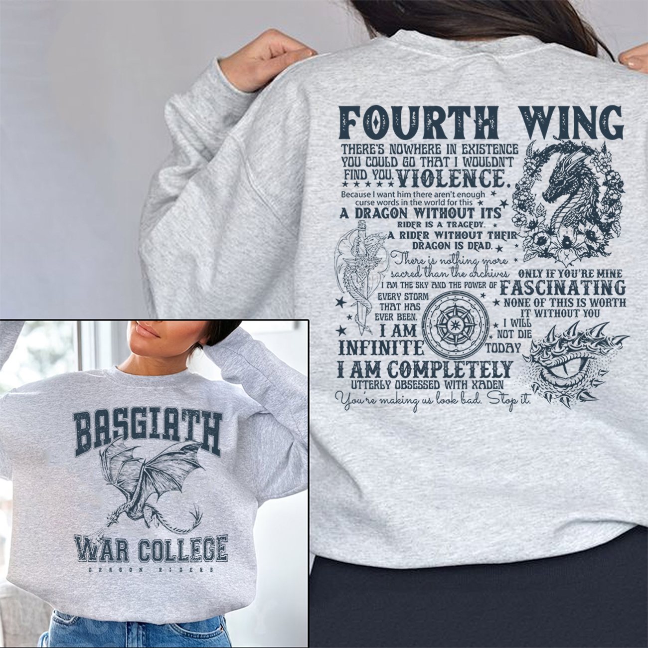 Dragon Basgiath 2 Sides Sweatshirt