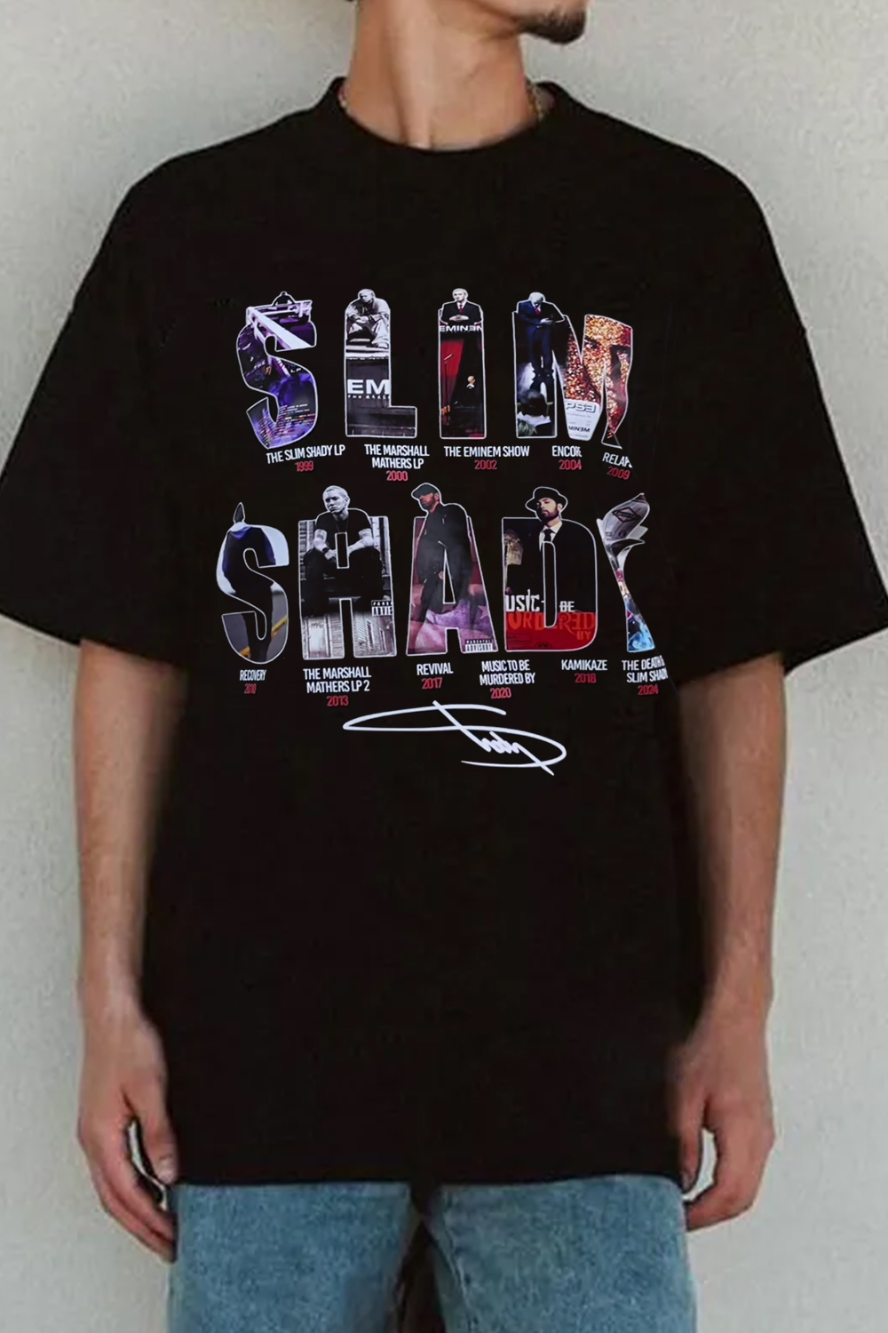 Letter Star Casual Print Round Neck Short Sleeve T-Shirt