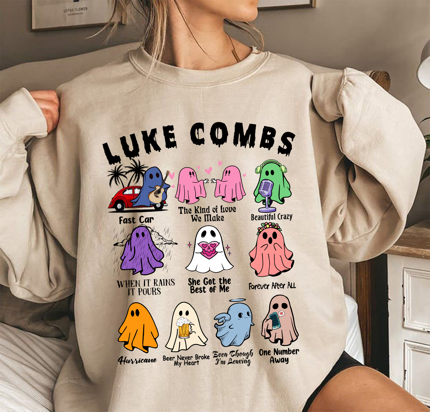 Luke Combs Ghost Halloween Sweatshirt