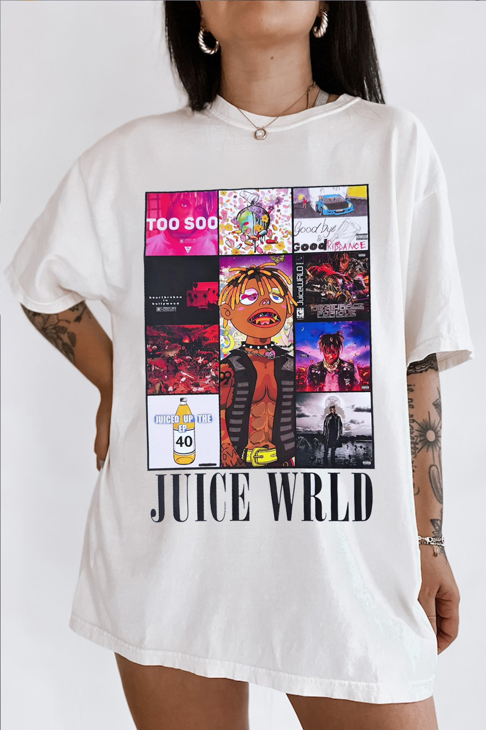 Juice WRLD999 cartoon round neck T-shirt