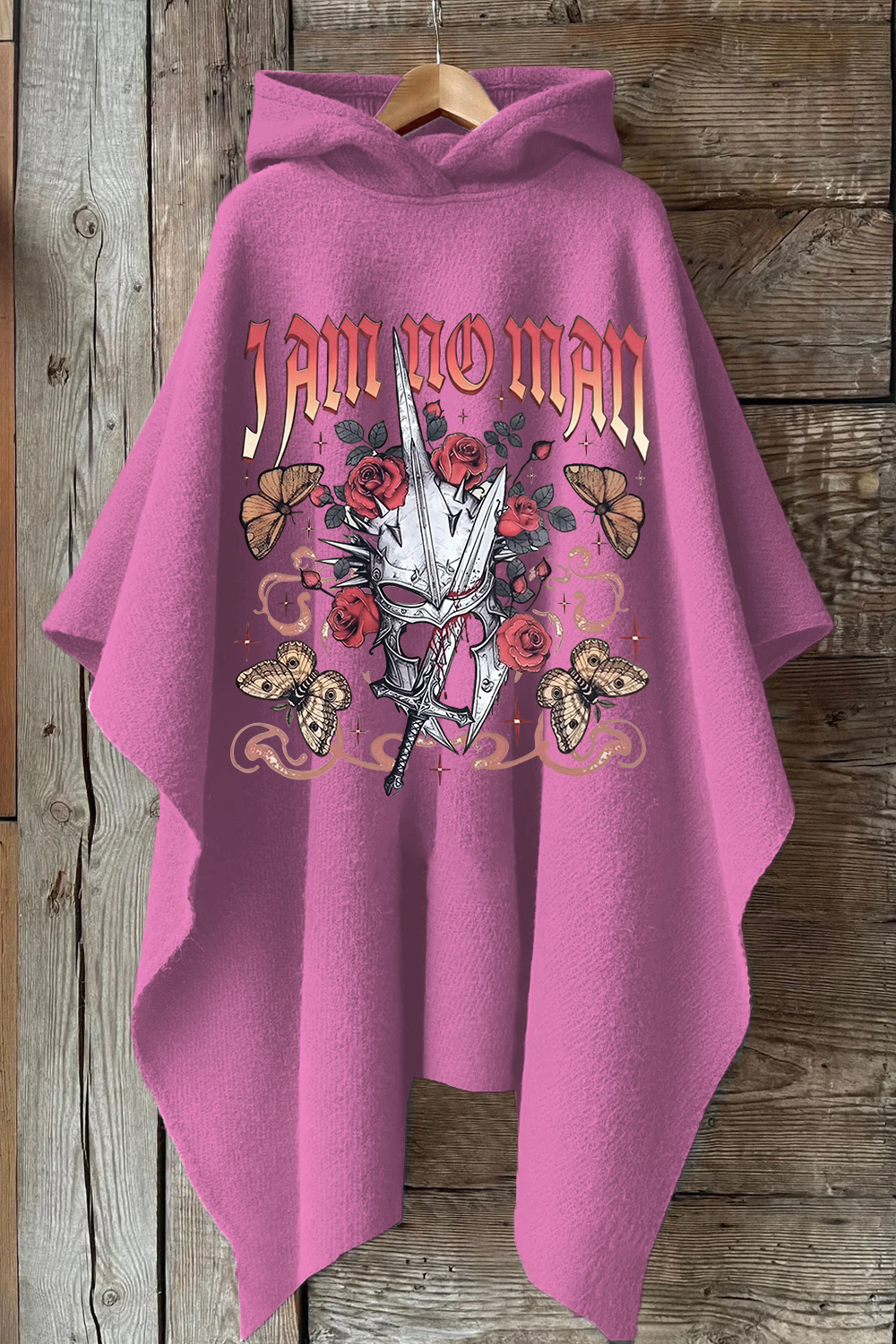 I Am No Man Fantasy Hooded Warm Shawl Cape Poncho