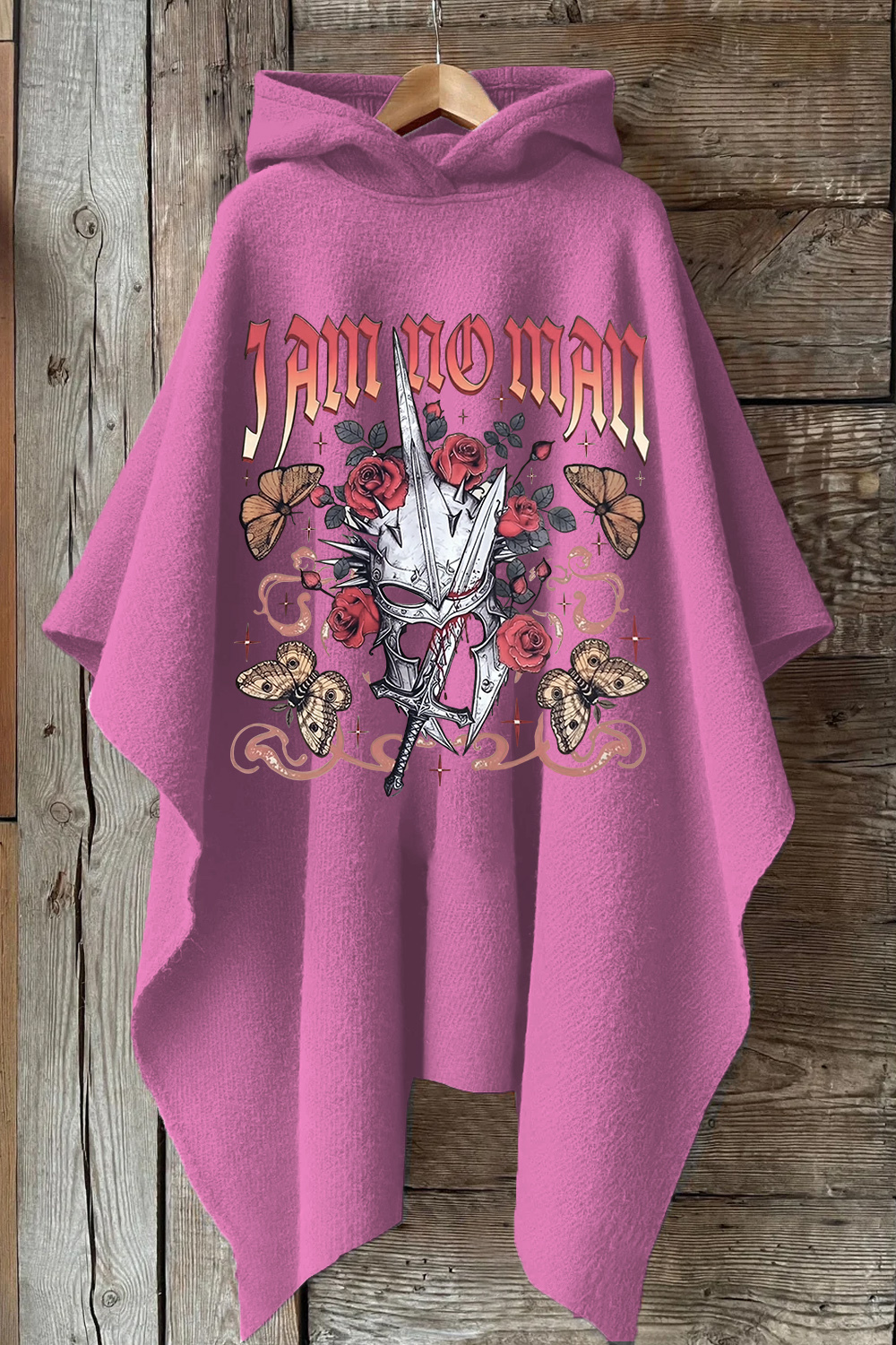 I Am No Man Fantasy Hooded Warm Shawl Cape Poncho
