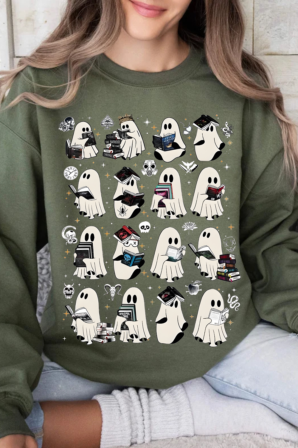 Ghost Reading Dark Romance Novels sweatshirts