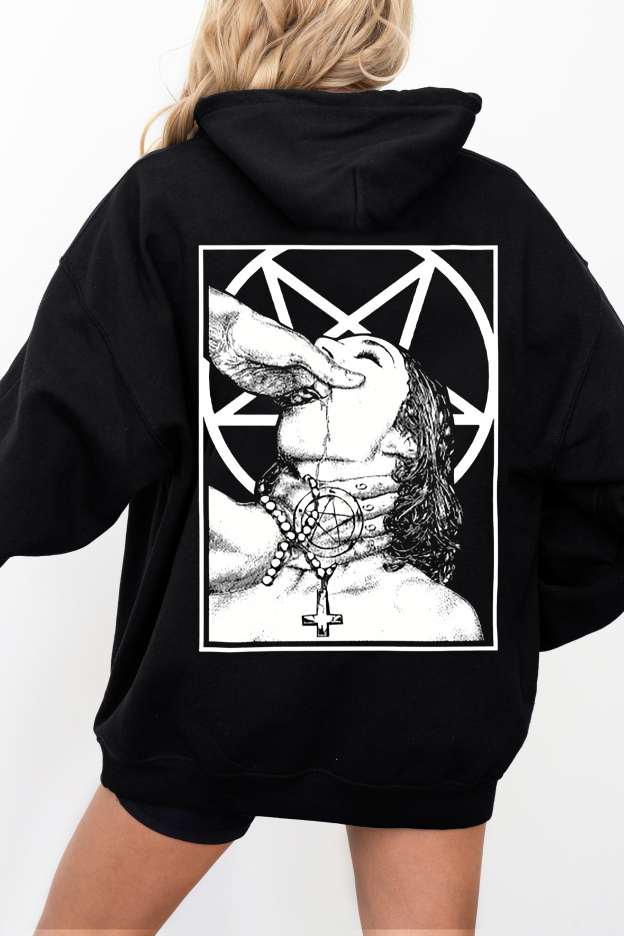 Satanic Nun Svart Barn Pojkar Flickor Hoodie For WoMen