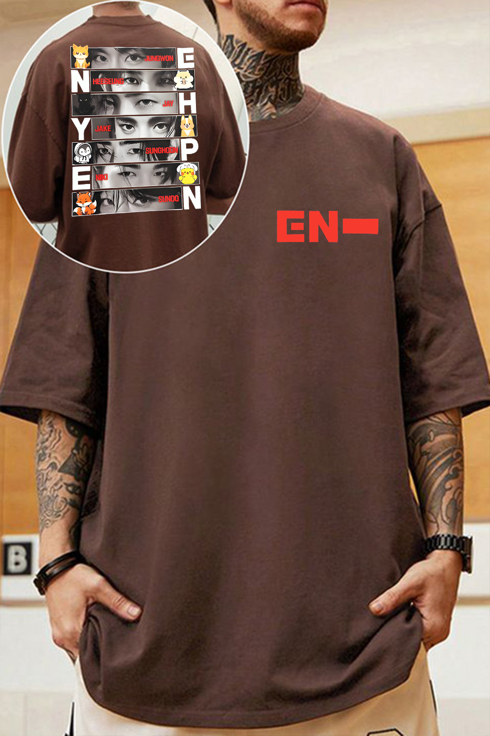 Enhypen 2-Side Fans Shirt For Men