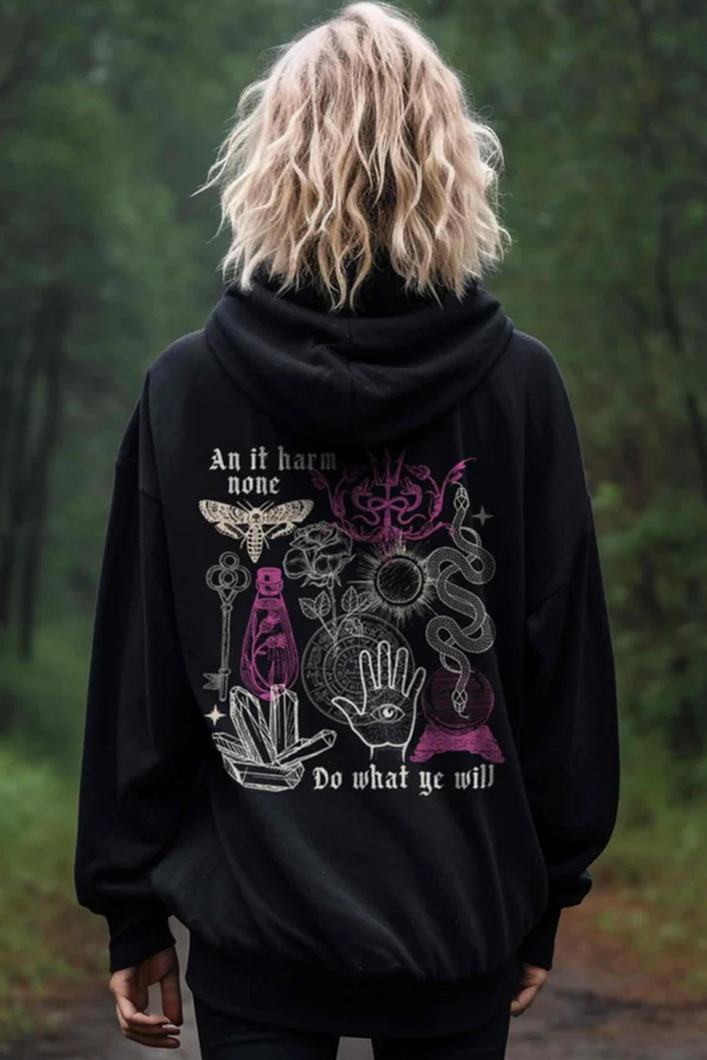 Women's Hooded Sweatshirt With Floral Back Print