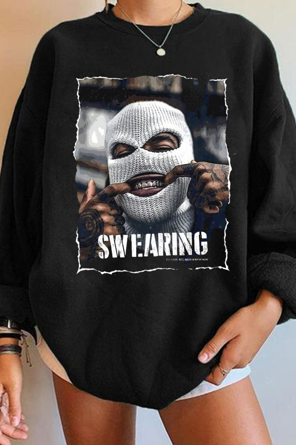 Personalized Printed Casual Round Neck Long Sleeve Sweatshirt