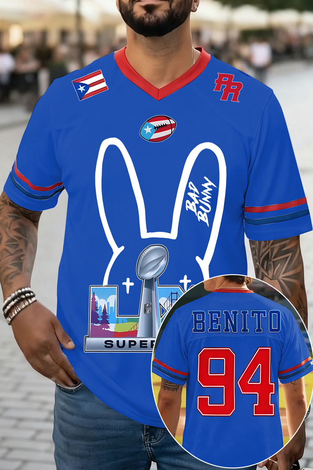 Bunny Ears Bad Bunny? Benito Football Jersey