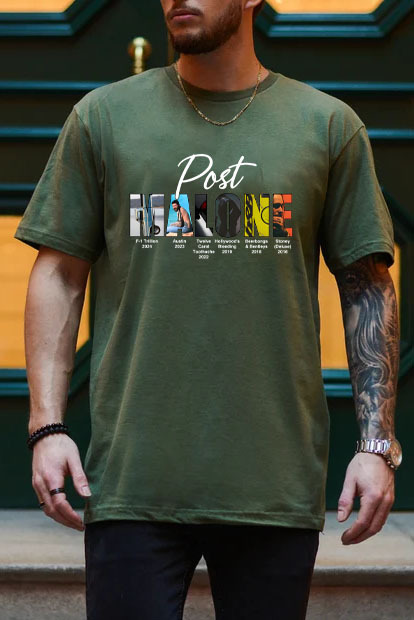 Retro post malone shirt vintage 90s style shirt-Men