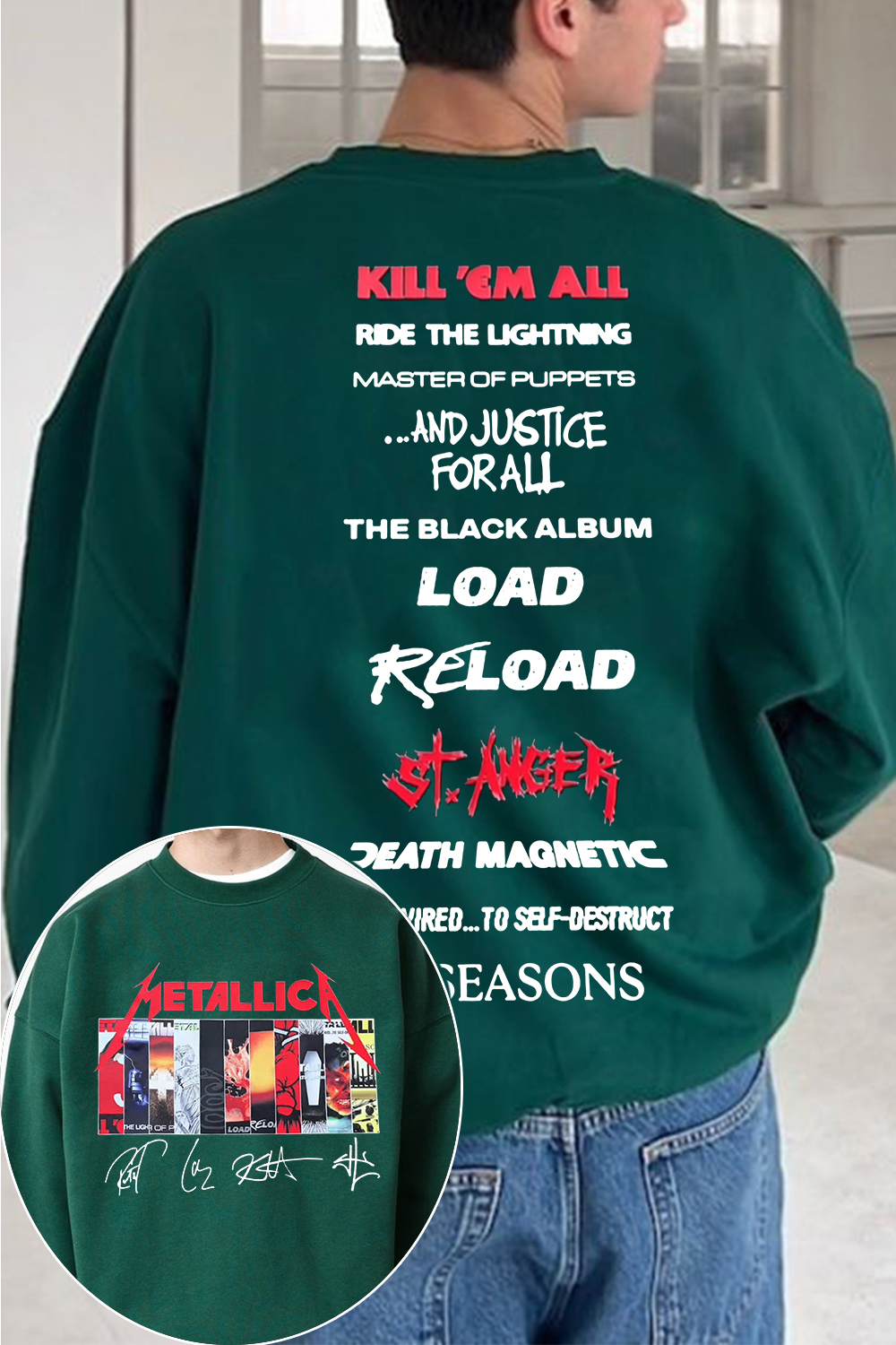 Metallica albums men sweatshirt