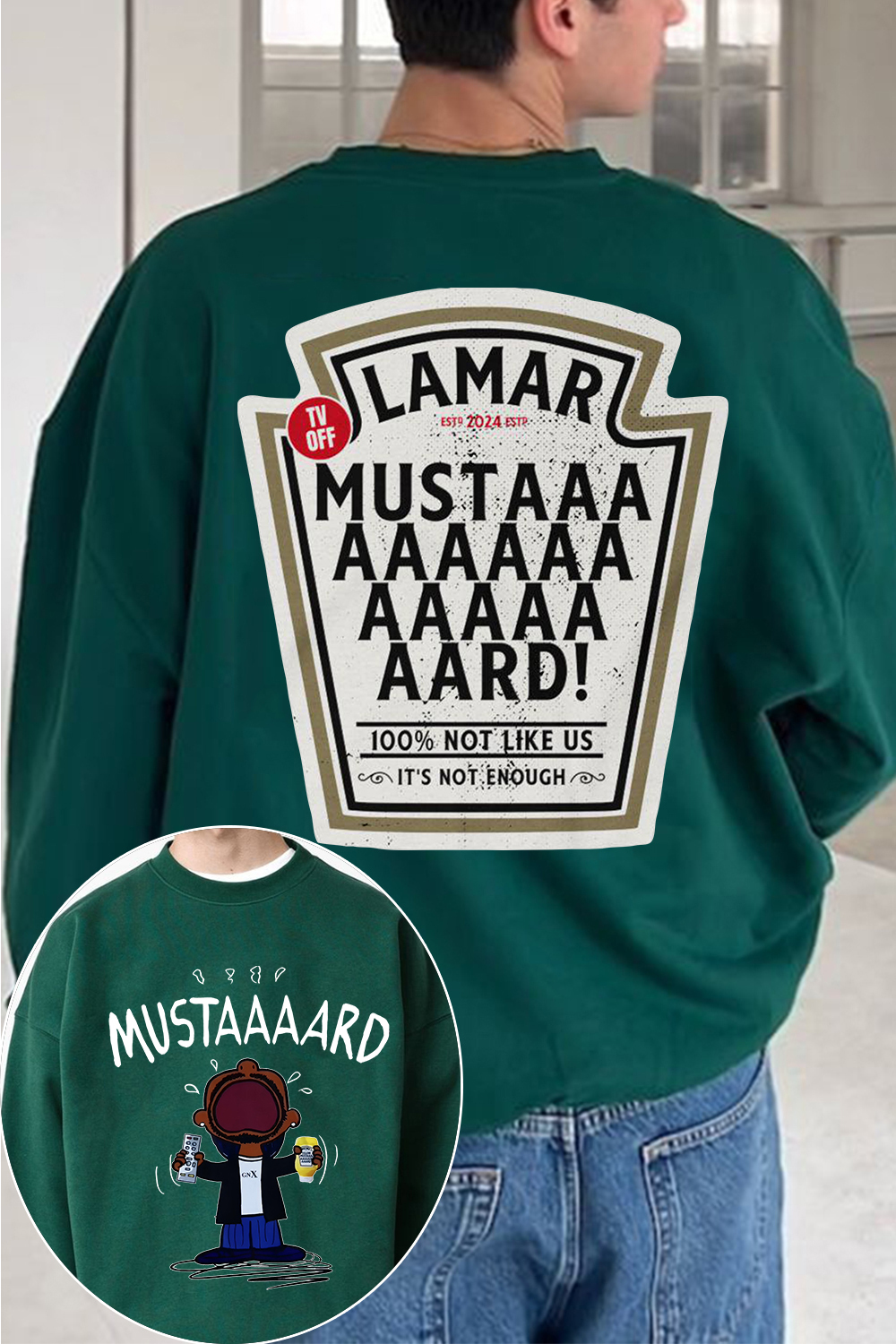 Kendrick Lamar Mustaaaard 2 Sides sweatshirt For men