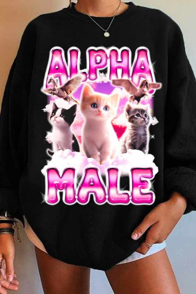Reverse Alpha Male Crew Neck Sweatshirt