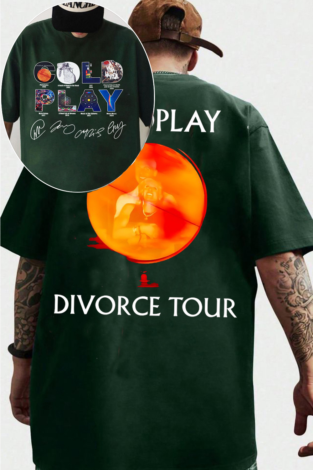 Coldplay 2-side print men tee