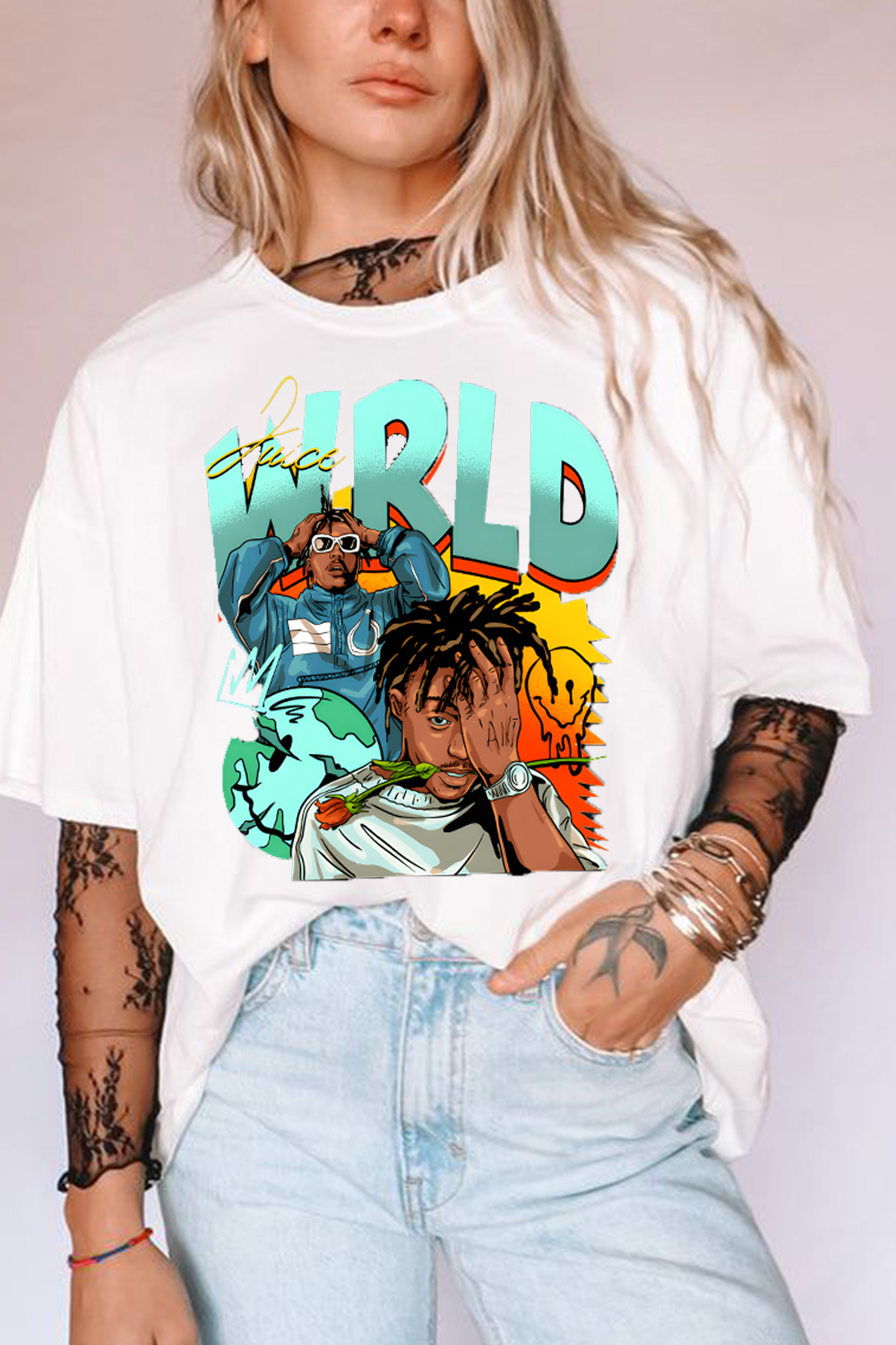 Juice World fans color block ladies short sleeve t-shirt