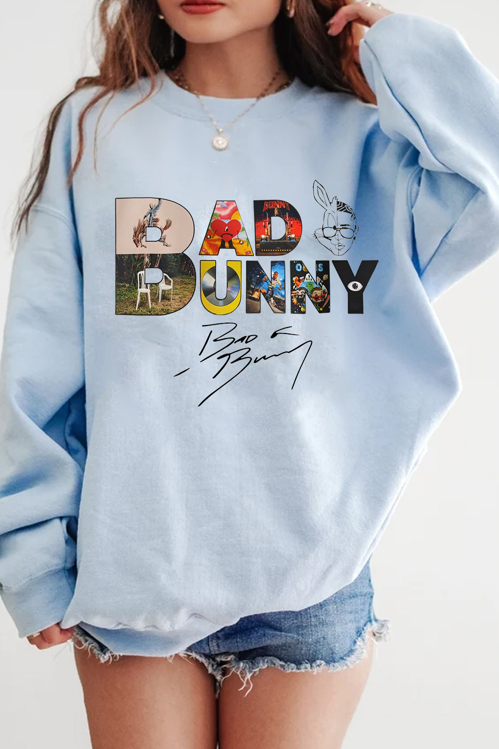 Bad Bunny Album Cover Design Women Sweatshirt