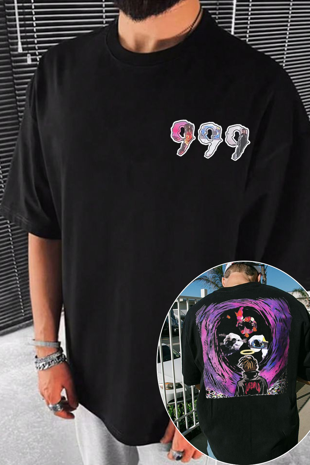 JuiceWorld999 cartoon men's short-sleeved T-shirt