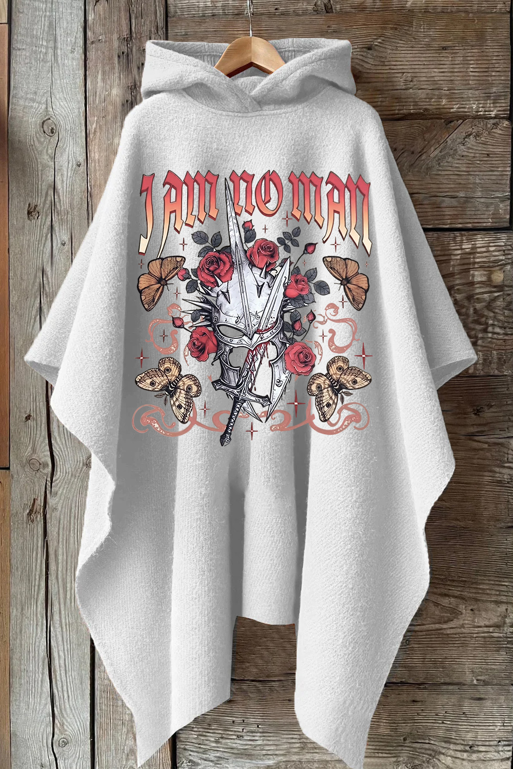 I Am No Man Fantasy Hooded Warm Shawl Cape Poncho