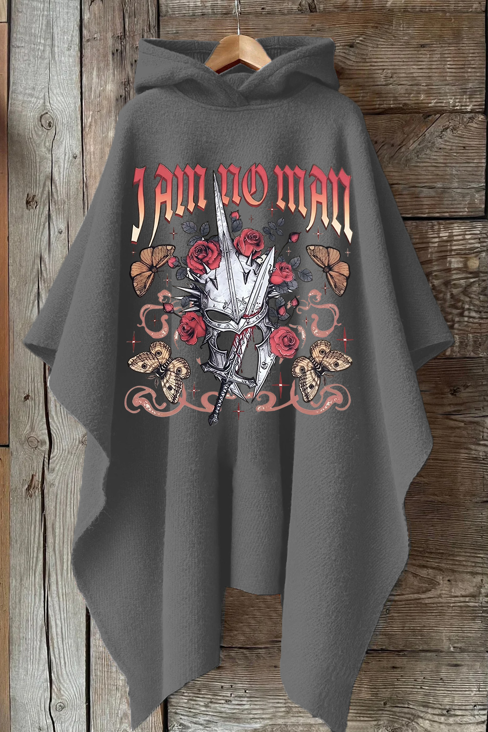 I Am No Man Fantasy Hooded Warm Shawl Cape Poncho