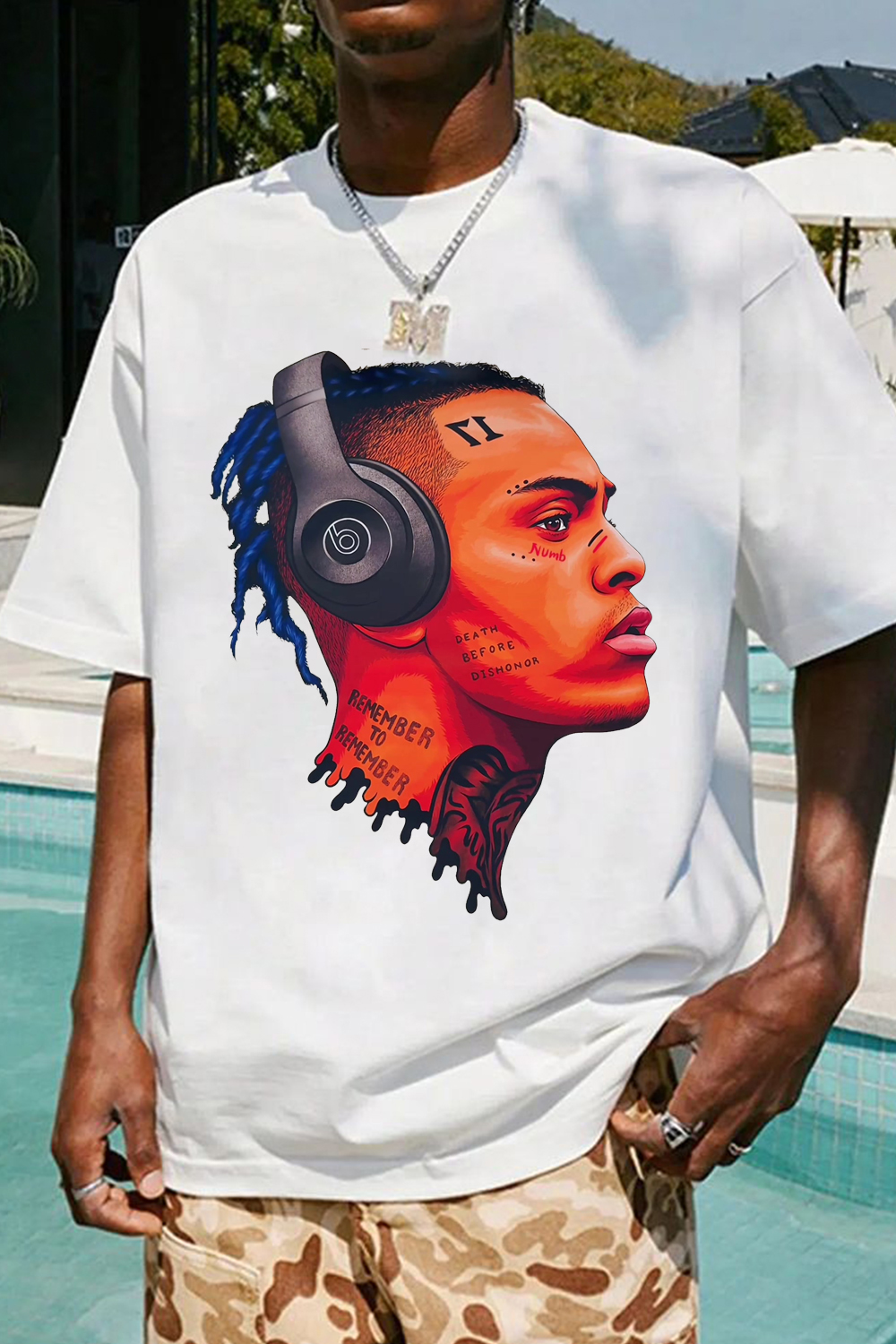XXXTentacion simple printed men's short-sleeved T-shirt