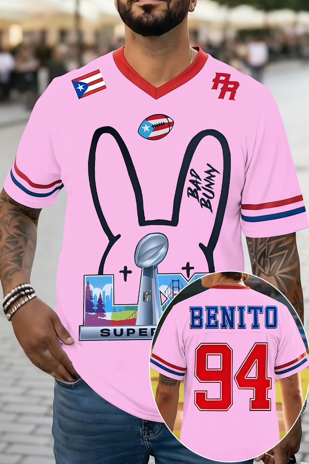 Bunny Ears Bad Bunny? Benito Football Jersey