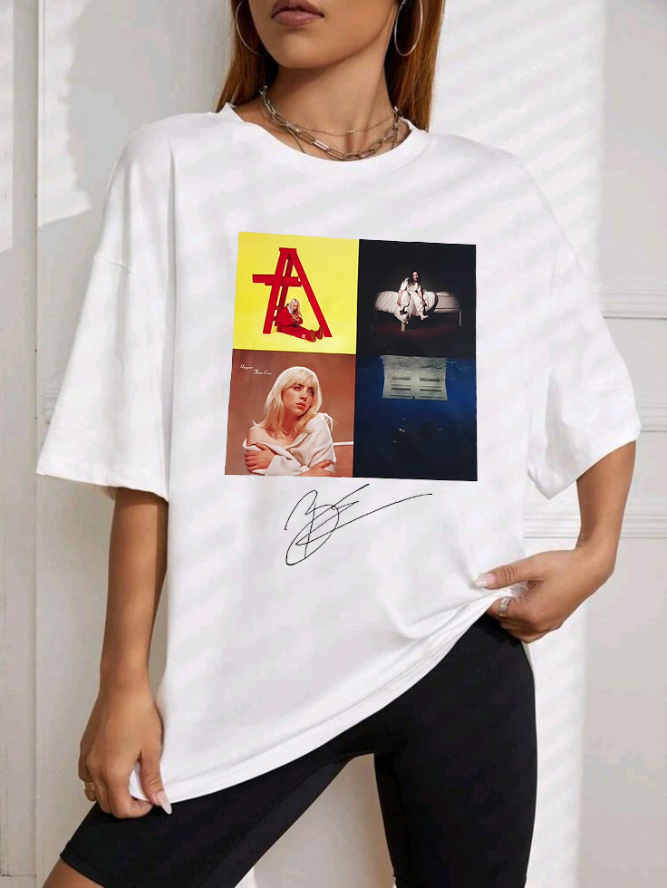 Billie Eilish poster print short-sleeved T-shirt