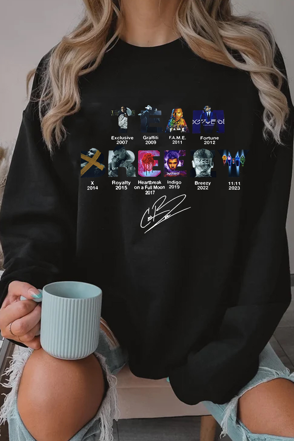 Team Breezy Chris Brown Album Sweatshirt For Women