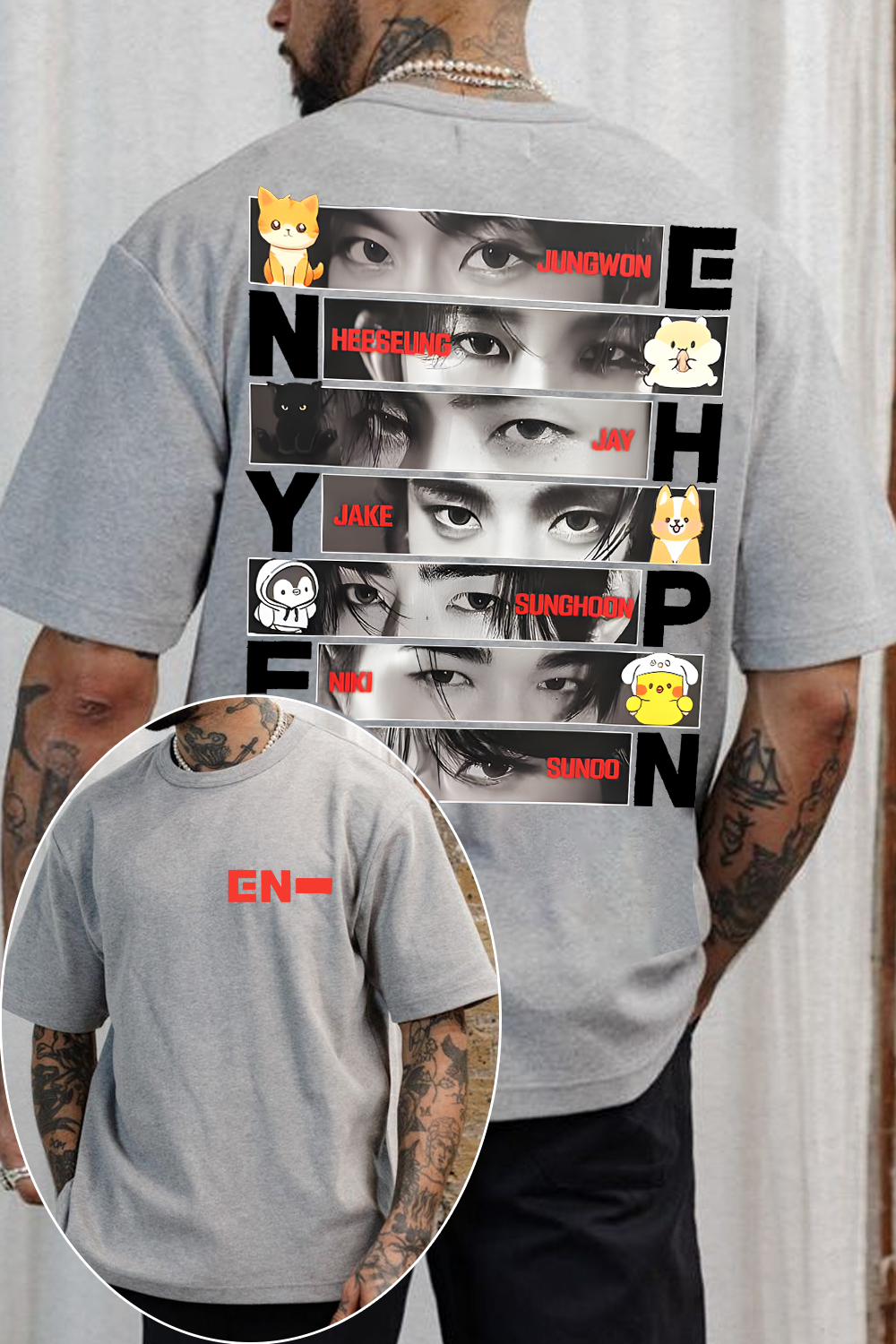Enhypen 2-Side Fans Shirt For Men