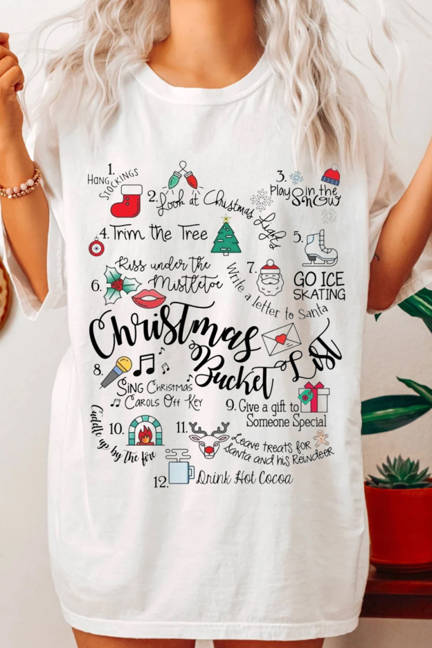 Christmas Letters Loose Women's Short Sleeve T-Shirt